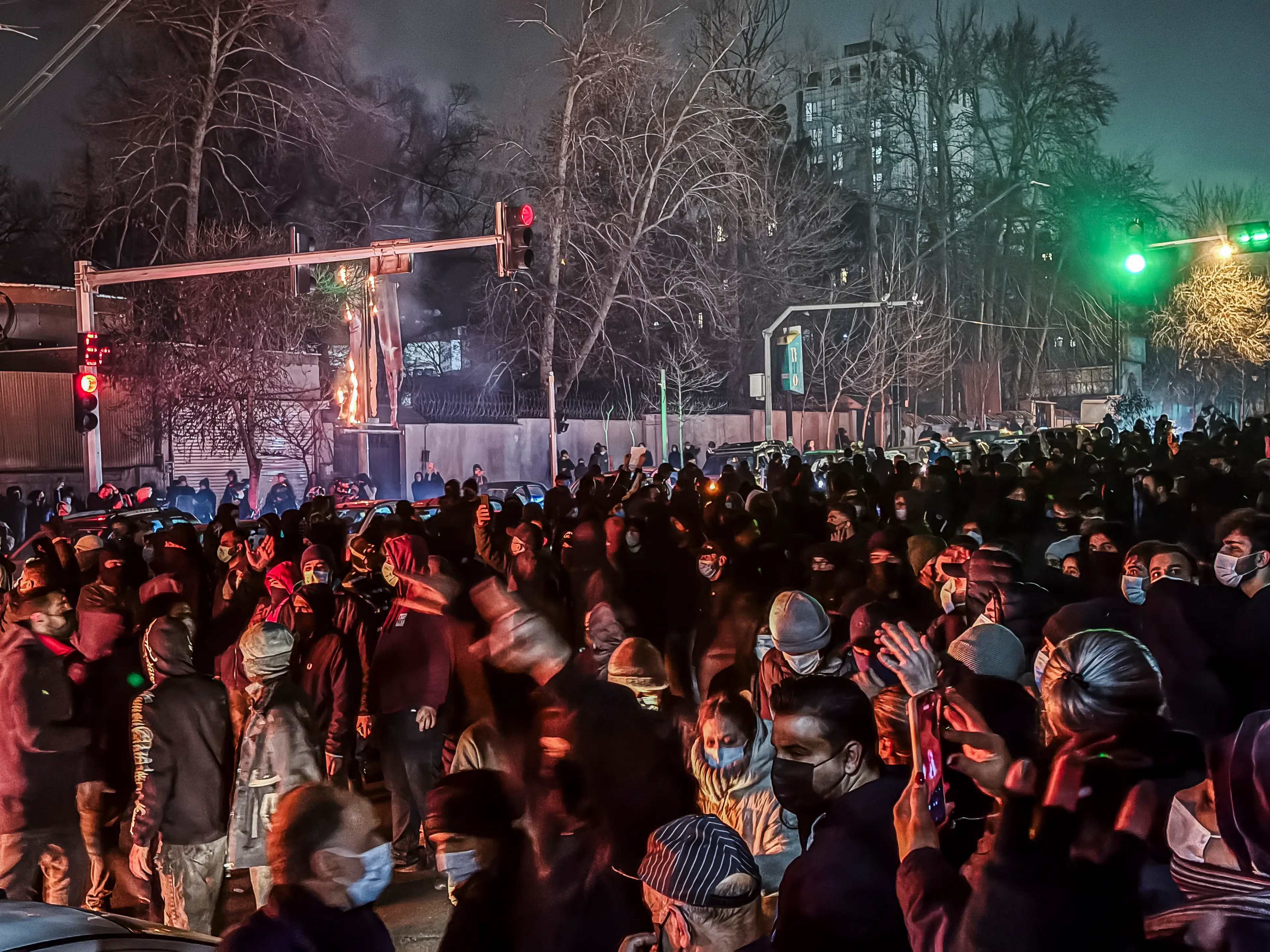 Weeks of mass protests in Iran have seen at least 100 people killed (MAHSA / Middle East Images / AFP via Getty Images)