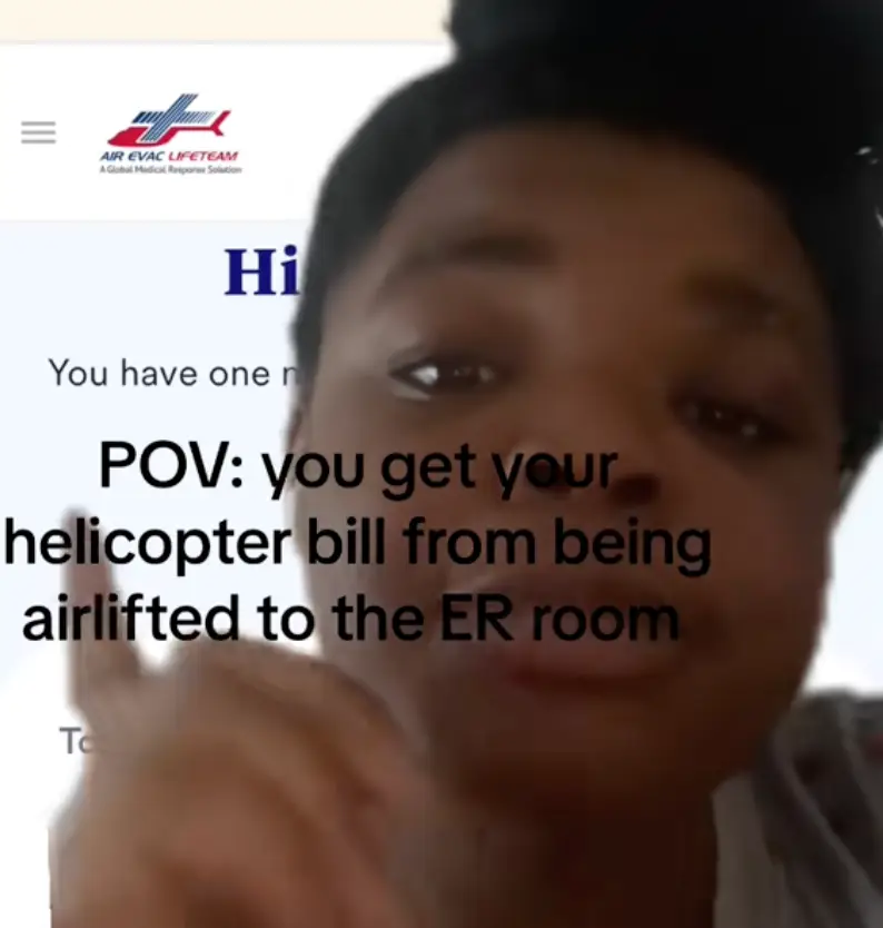Shauntay didn't receive any treatment in the helicopter. (TikTok/@shauntayaichner)