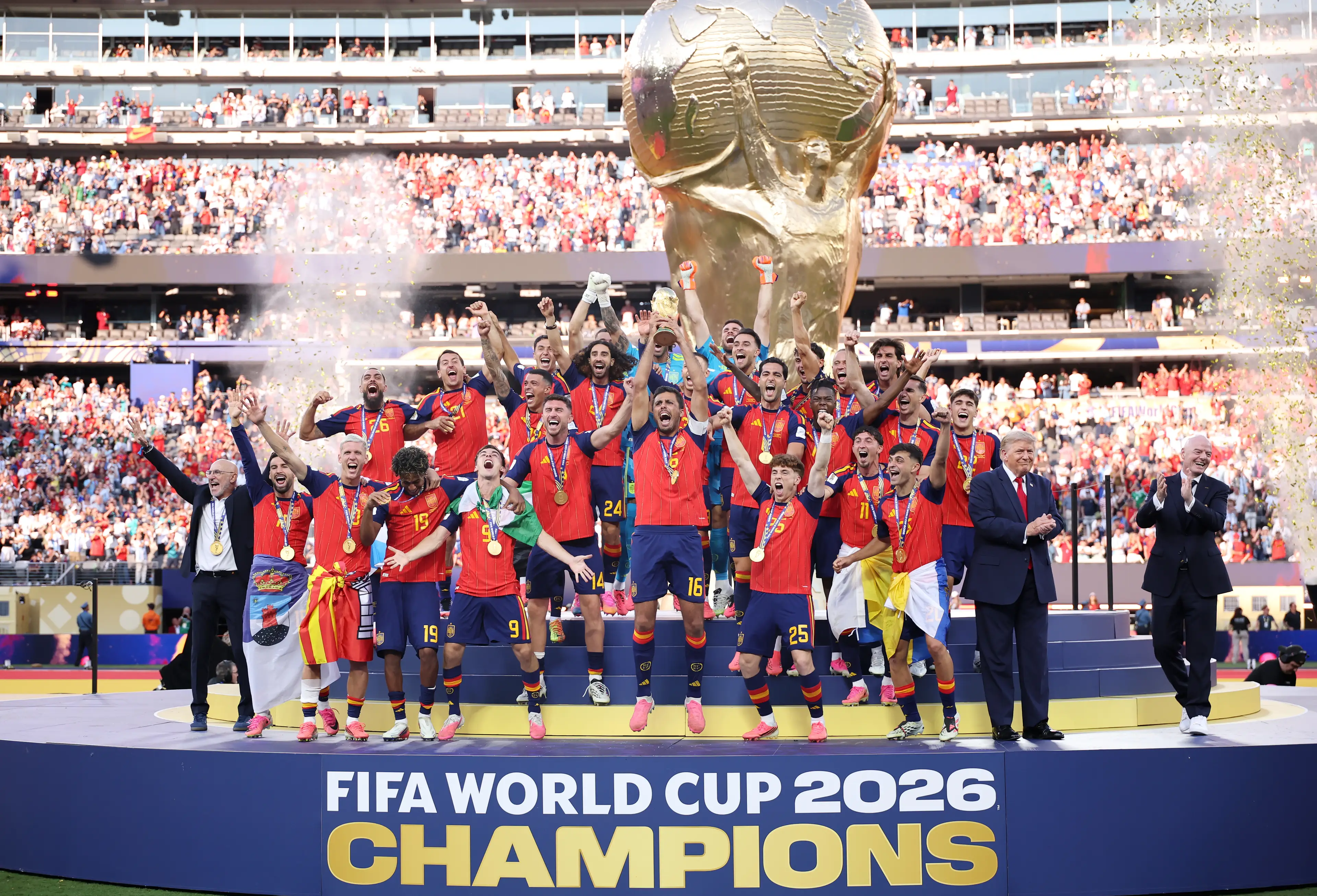 The u-turn came after multiple countries, including this year's winner Spain threatened to boycott the next World Cup (Hector Vivas - FIFA/FIFA via Getty Images)