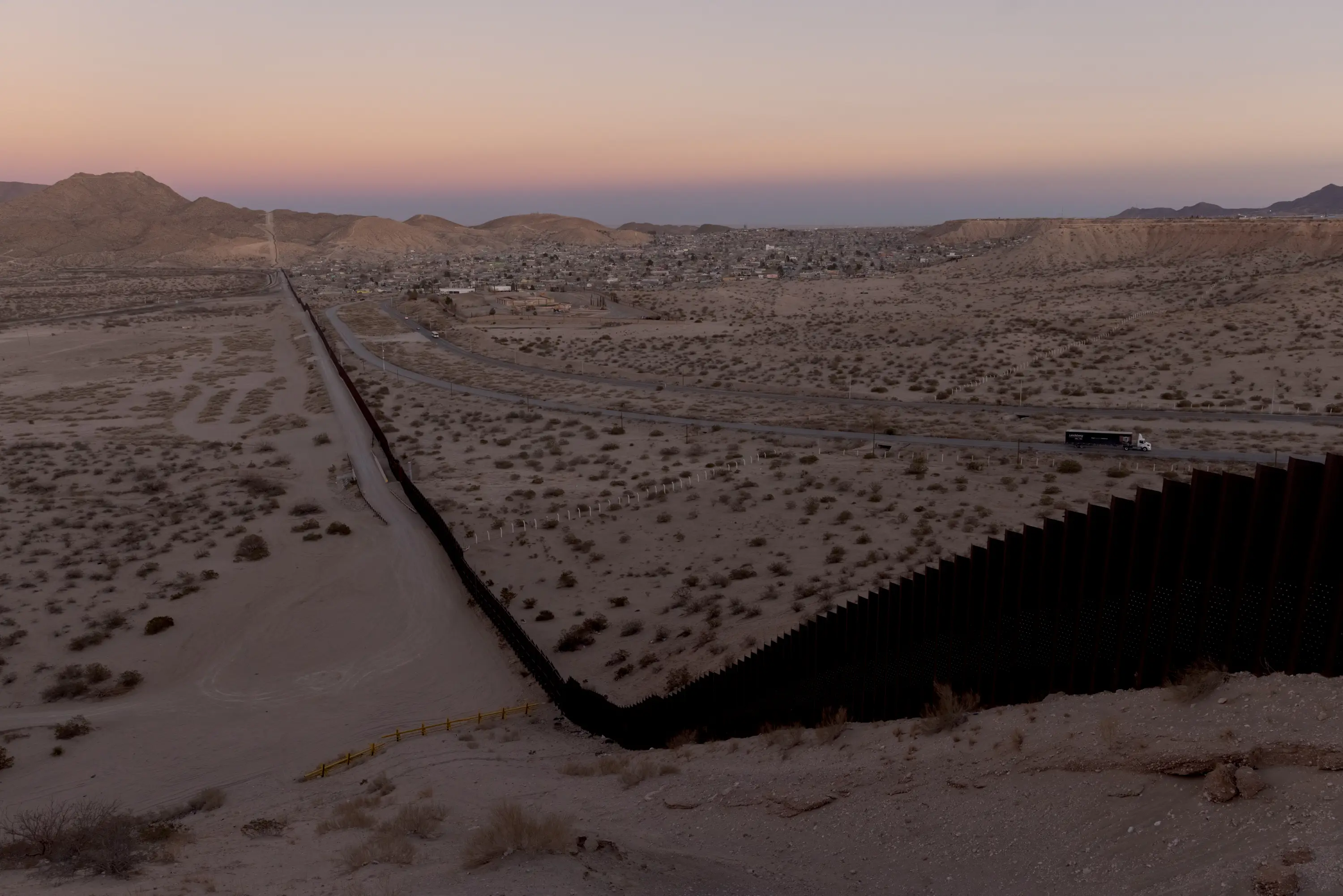 A portion of the border wall overlooking New Mexico, Texas, and Cuidad Juarez, Mexico (Anna Watts For The Washington Post via Getty Images)