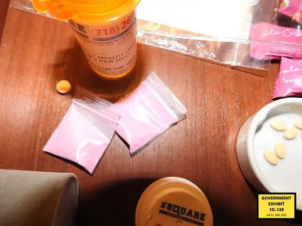 The pink powder (Department of Justice)