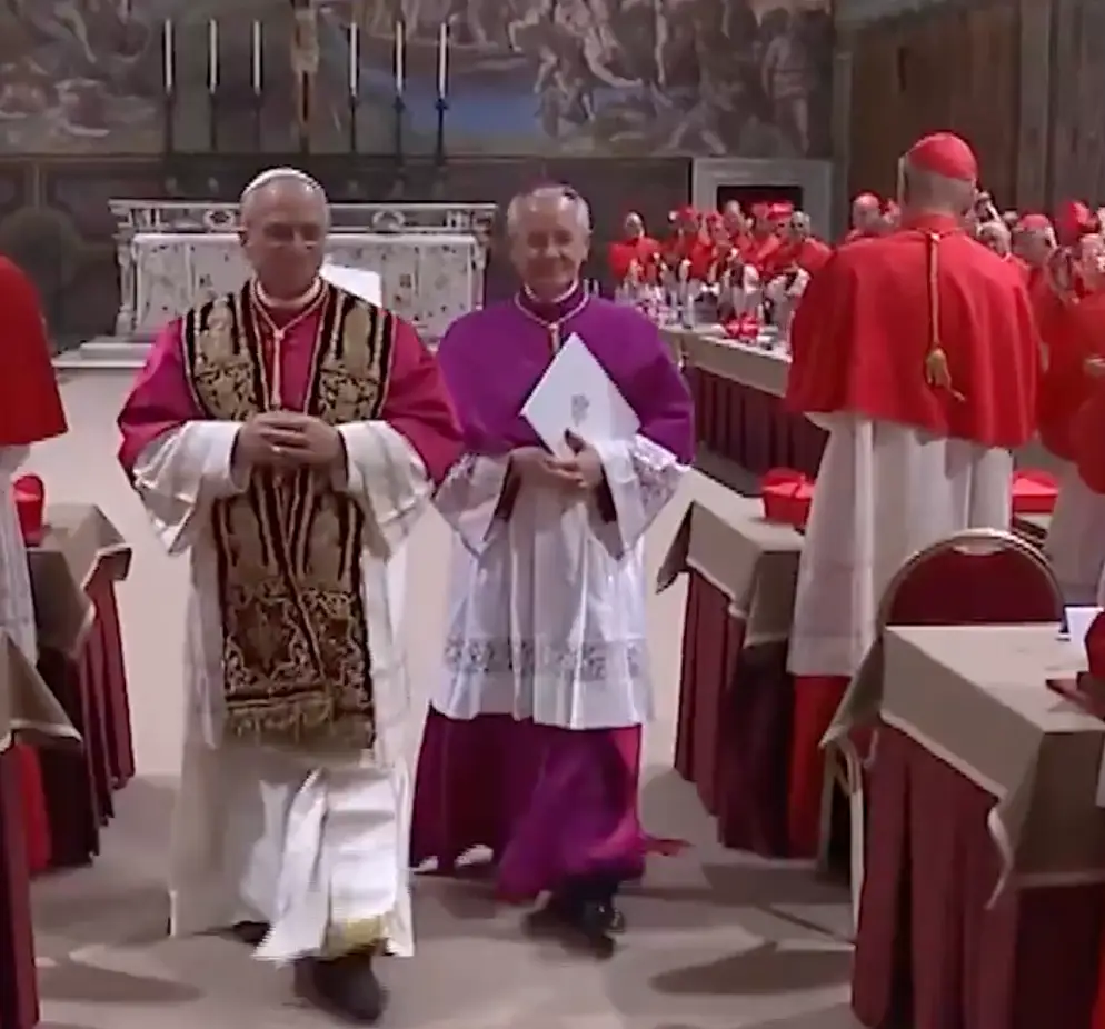 Pope Leo was applauded as he left the Sistine Chapel (Vatican News/Twitter)