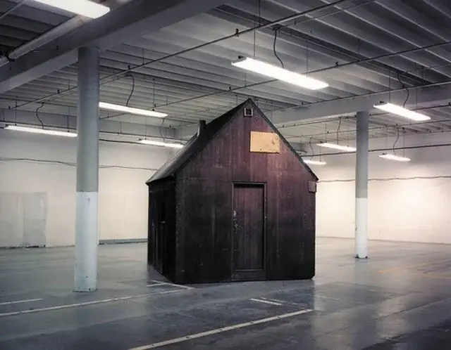 The cabin of Ted Kaczynski, better known as the “Unabomber,” held in an FBI storage facility in California. Originally built in 1971, the tiny cabin was located near Lincoln, Montana, where Kaczynski lived in isolation for over 20 years and built many of the mail bombs. (FBI)
