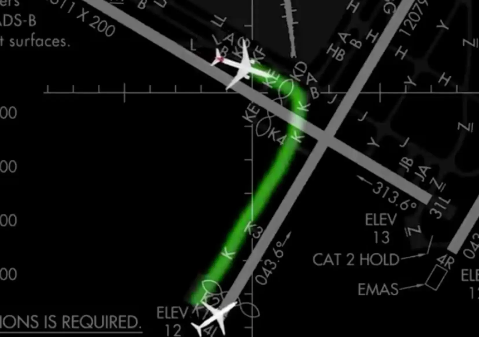 The two flights were getting ready for take-off.