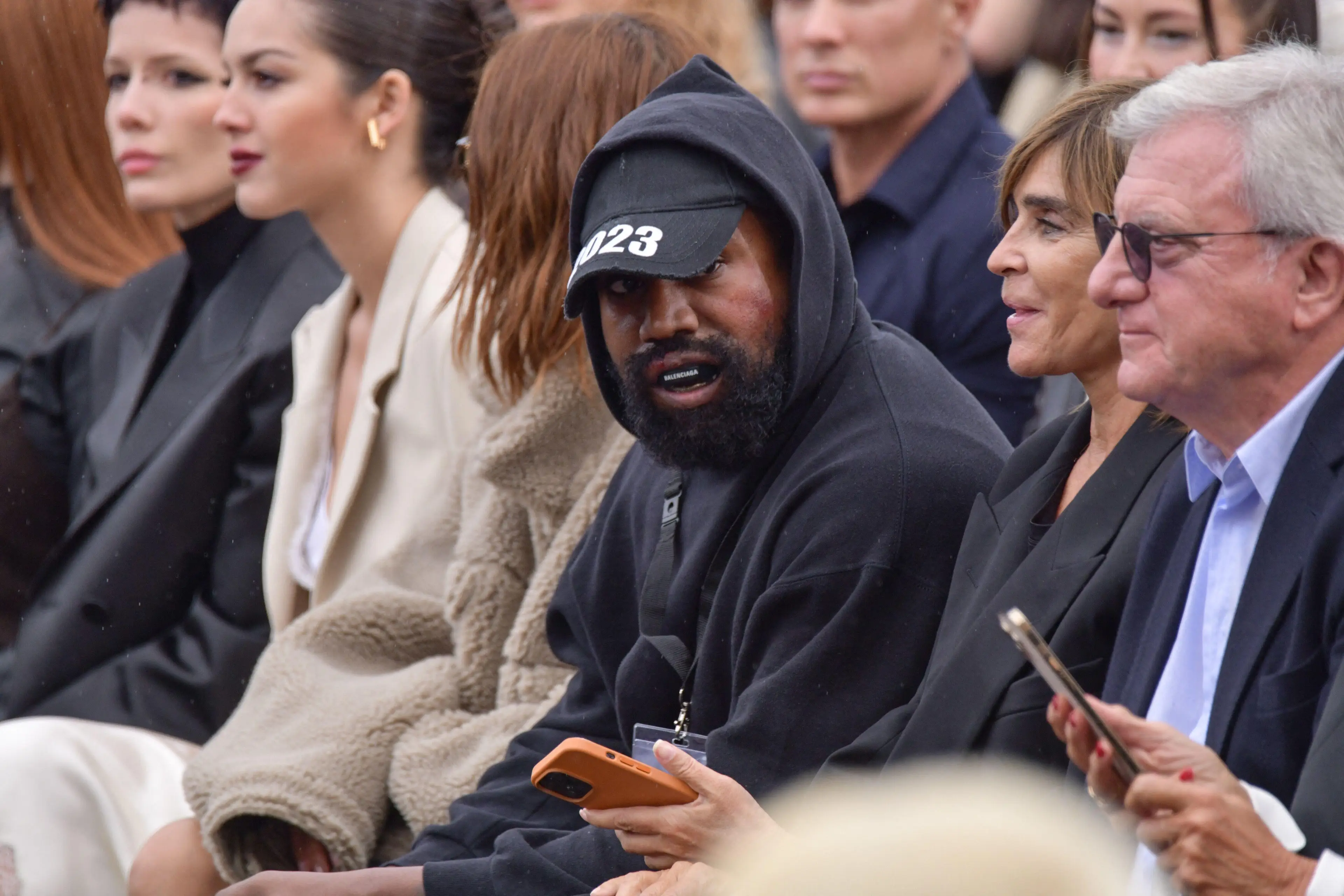West at Paris Fashion Week on October 2, 2022.