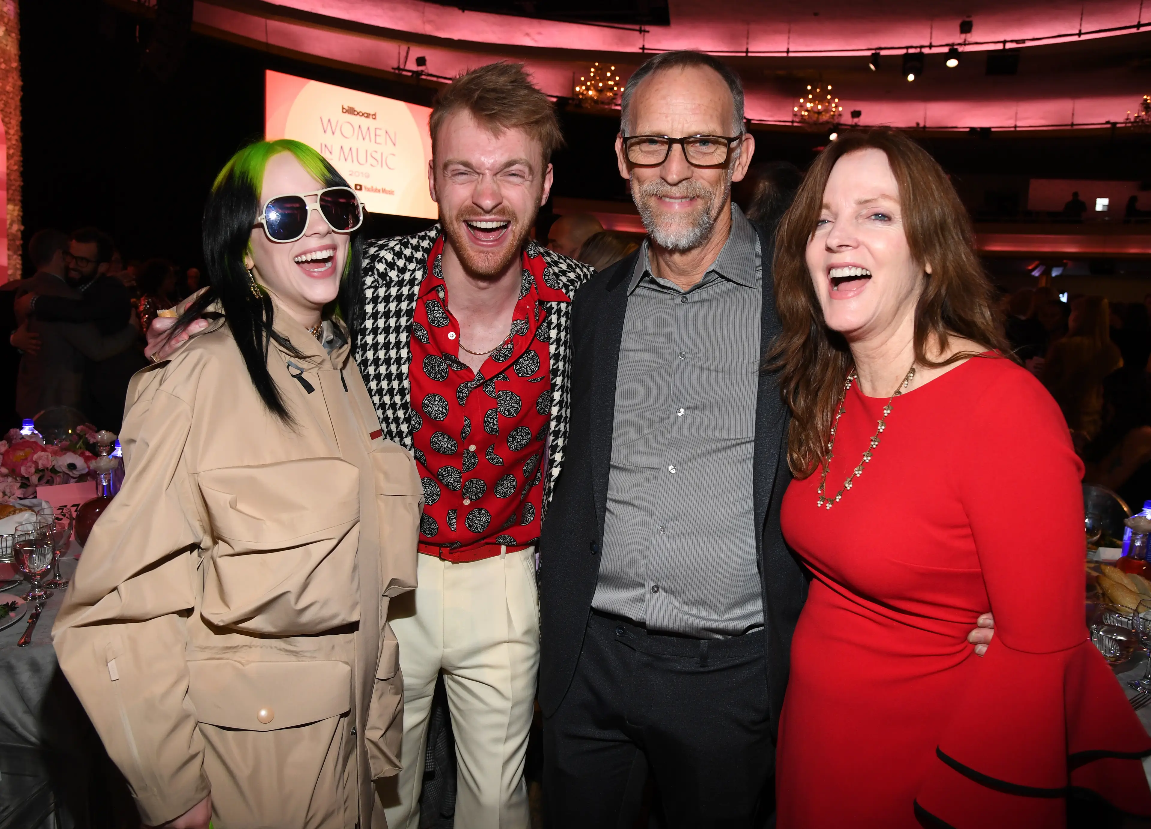 Her family, including her brother Finneas O'Connell, are also musicians (Kevin Mazur via Getty Images)