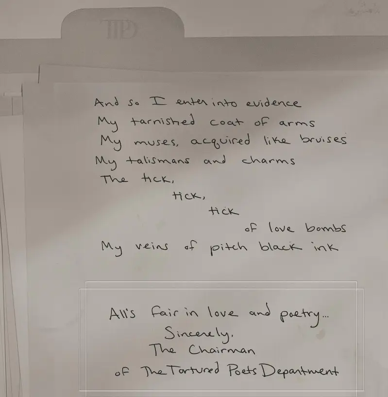 The Tortured Poet's Department album is thought to include songs about Travis Kelce. Instagram/ @taylorswift