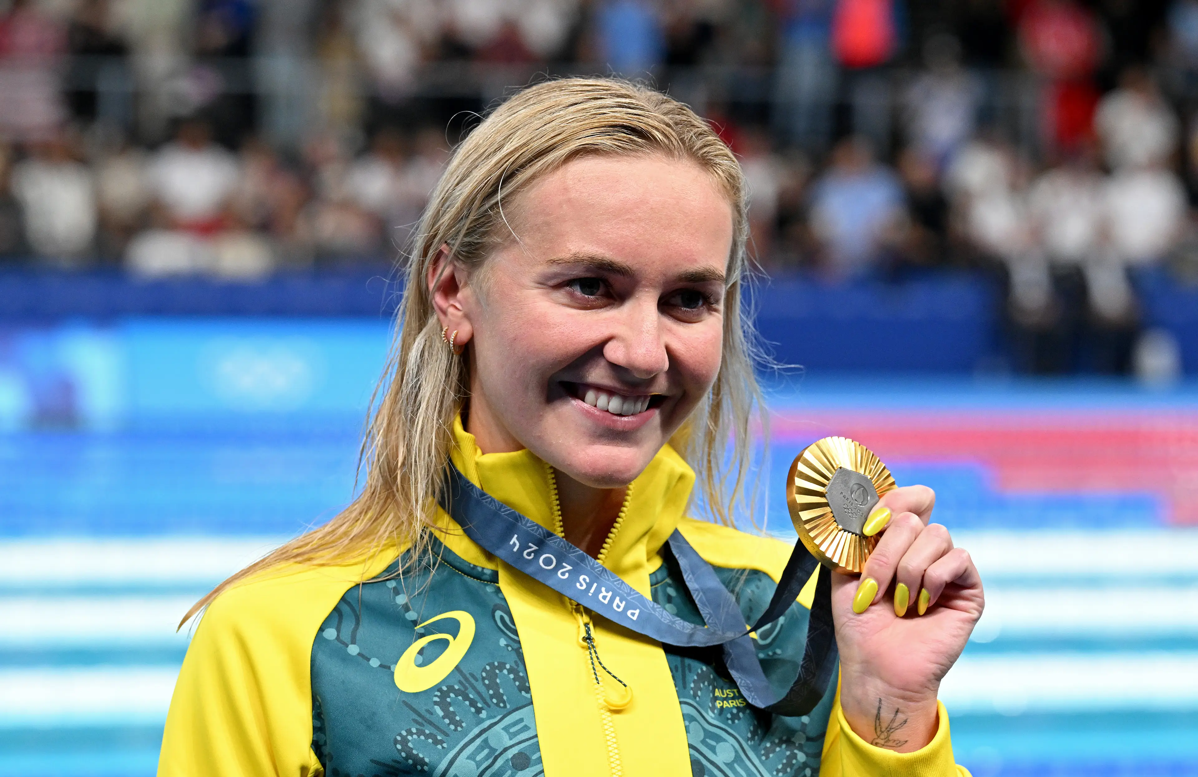 Ariarne Titmus won gold in the Women's 400m final. (Bradley Kanaris/Getty Images)