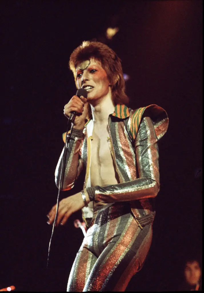David Bowie performing as Ziggy Stardust in 1973 (Michael Putland/Getty Images)