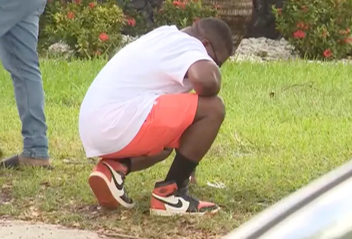 Kameron Glasgow, from Margate, Florida, lost his wife Kenya, 31, and daughter Kennedi on August 23 when lightning struck them in the driveway of a family member's home (WPLG)