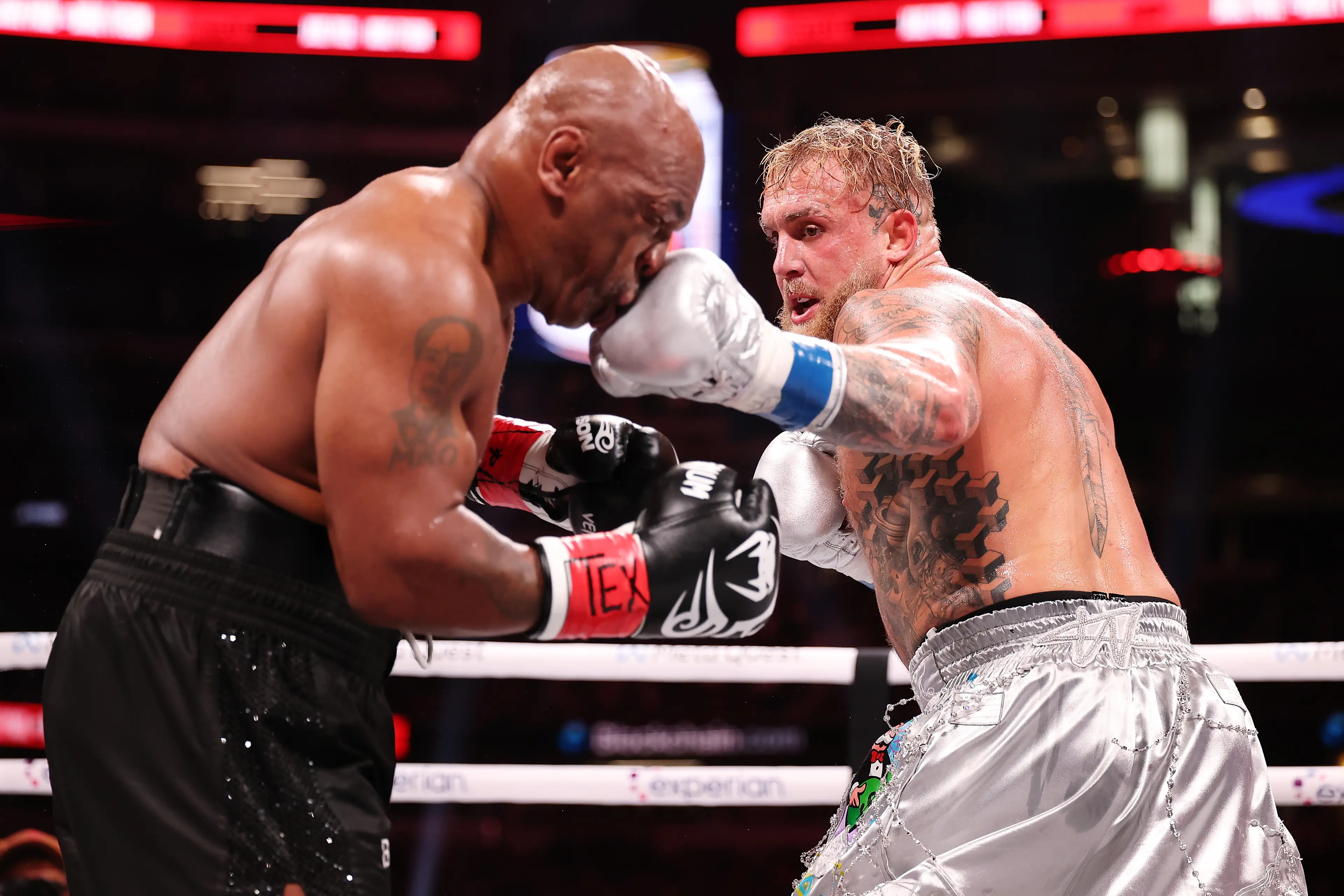 Mike Tyson and Jake Paul fought for eight rounds (Photo by Al Bello/Getty Images for Netflix 2024)