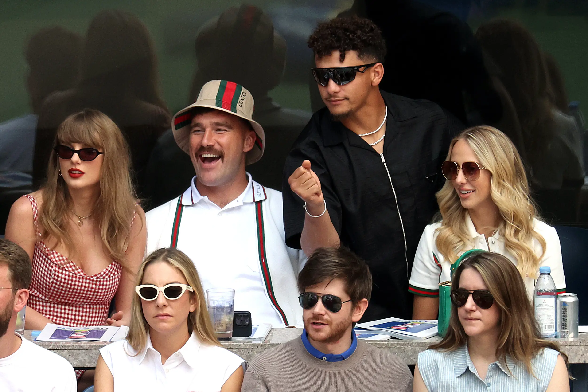 Travis Kelce was all smiles with Swift at the US open (Jamie Squire/Getty Images)