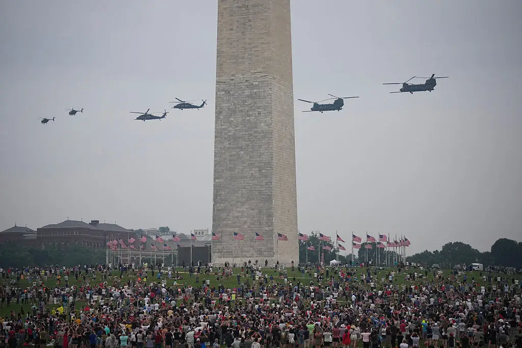 The parade told the story of the military's history (Andrew Harnik/Getty Images)