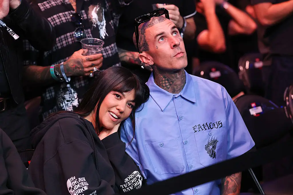 Travis Barker and Kourtney Kardashian were neighbors and close friends before they began dating in early 2021. (Photo by Luke Hales/Getty Images)