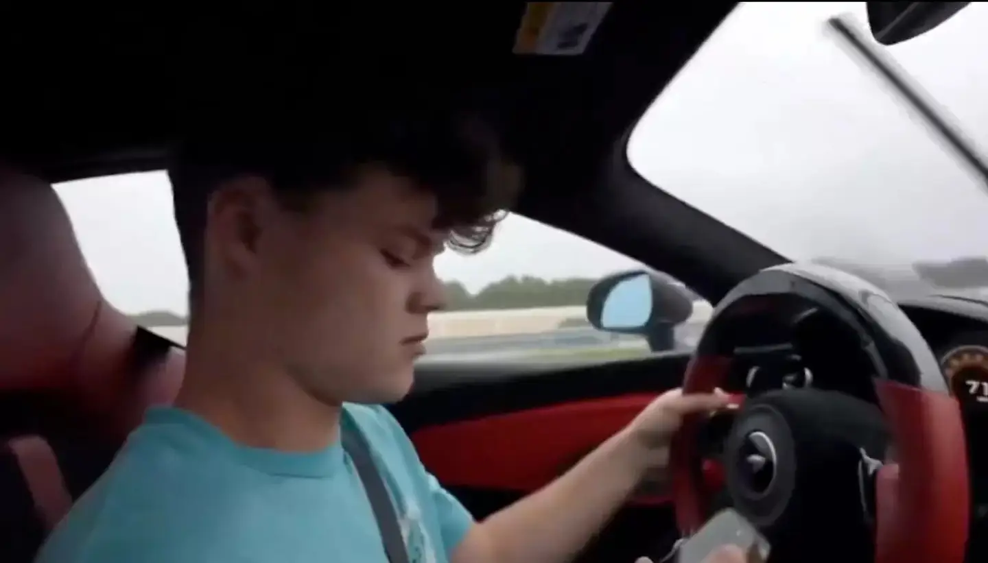 Jack Doherty was seen using his phone behind the wheel before crashing (YouTube/Jack Doherty)