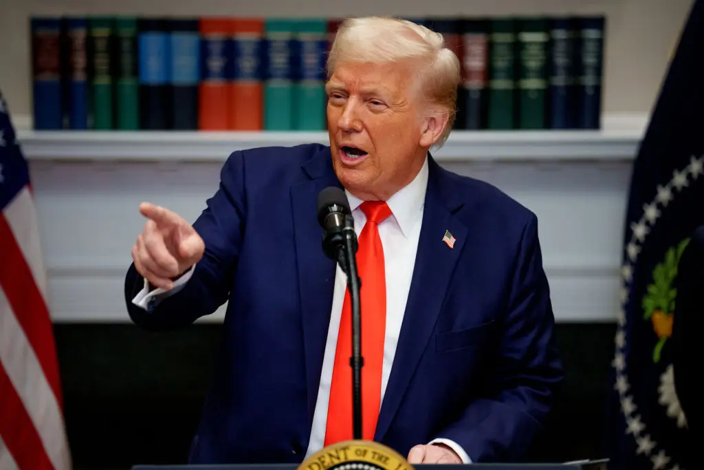 The President has mocked Canada's retaliation to the tariffs (Andrew Harnik/Getty Images)
