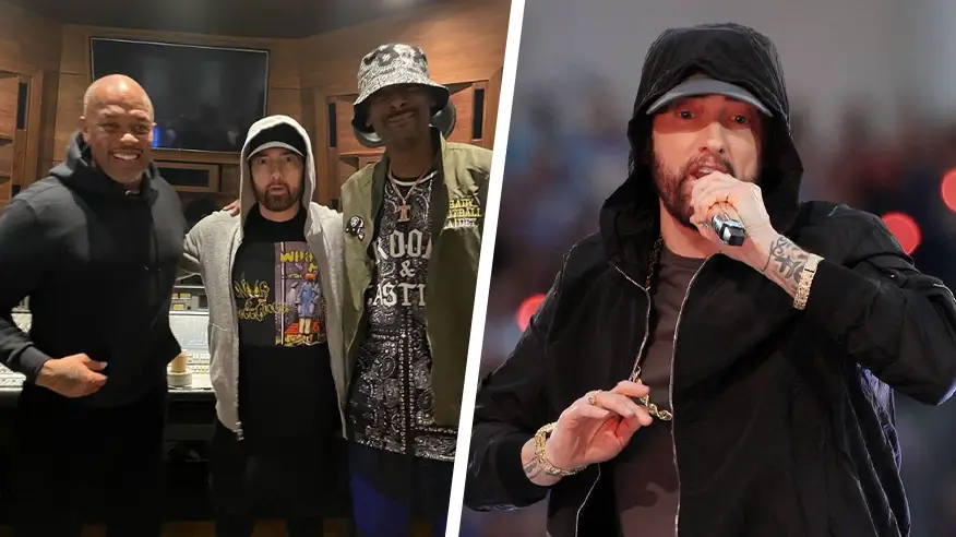 Eminem sparks rumours he's making music with Dr Dre and Snoop Dogg