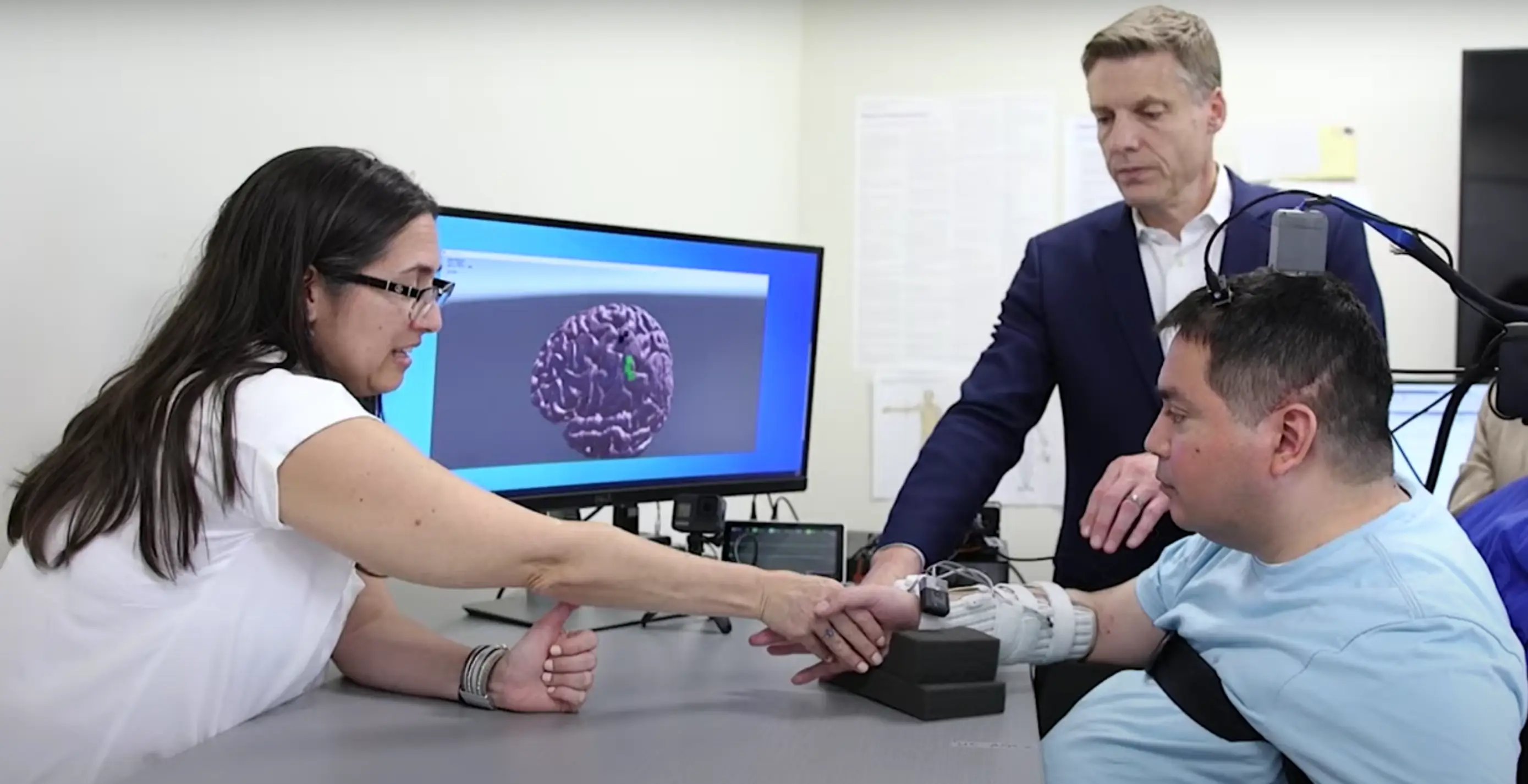 The double neural bypass surgery has now restored feeling in Thomas' hand.