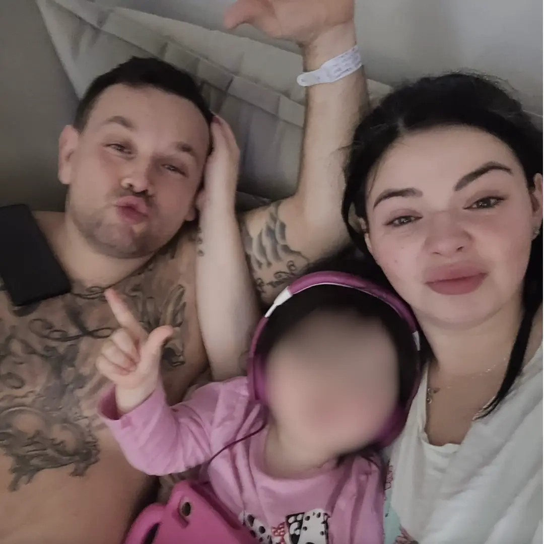 Stewart Phimister with his two-year-old daughter and partner Alannah (Facebook)