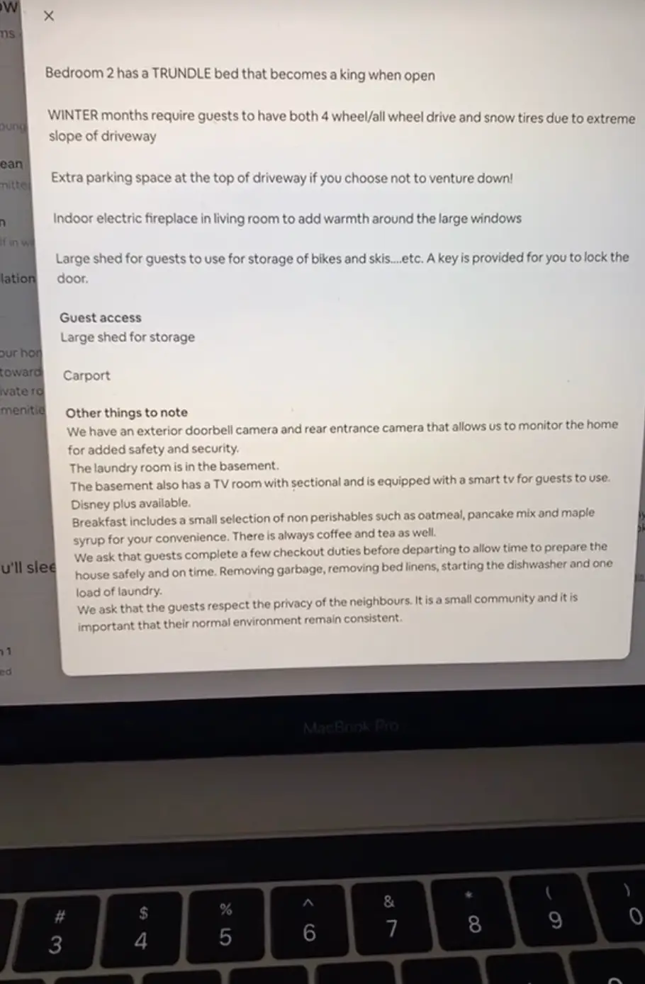 Mel showed her followers the list of chores advertised.