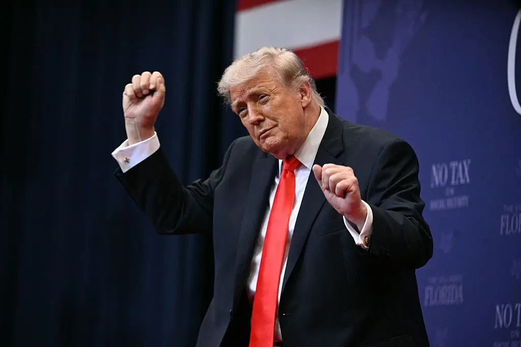 Trump performed his dance in Las Vegas once again (Photo by Jim WATSON / AFP via Getty Images)