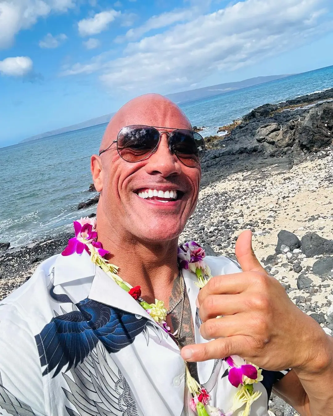 The Rock during a 2023 trip to Maui.
