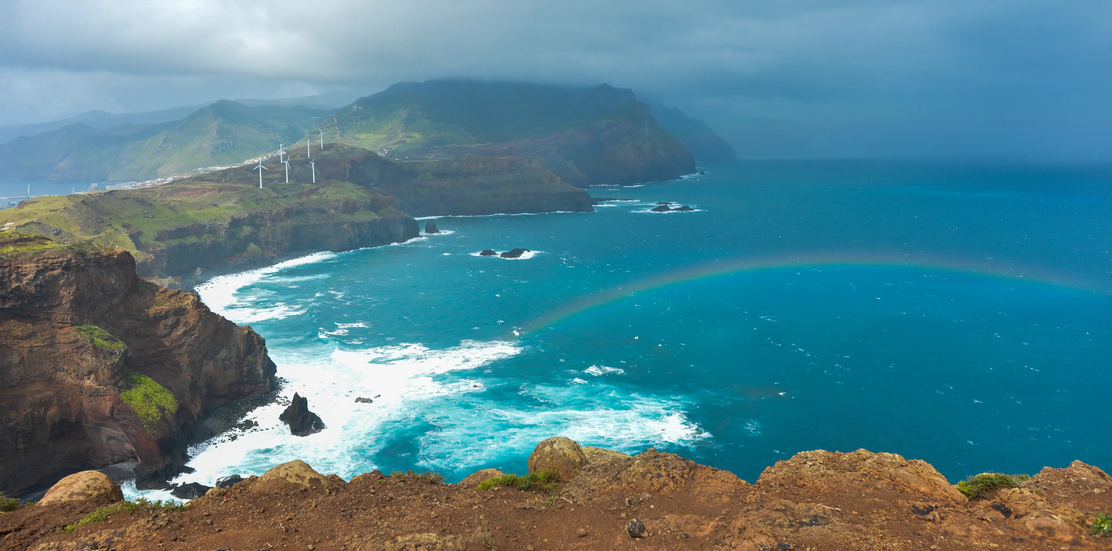 Wind turbines on Madeira Island.