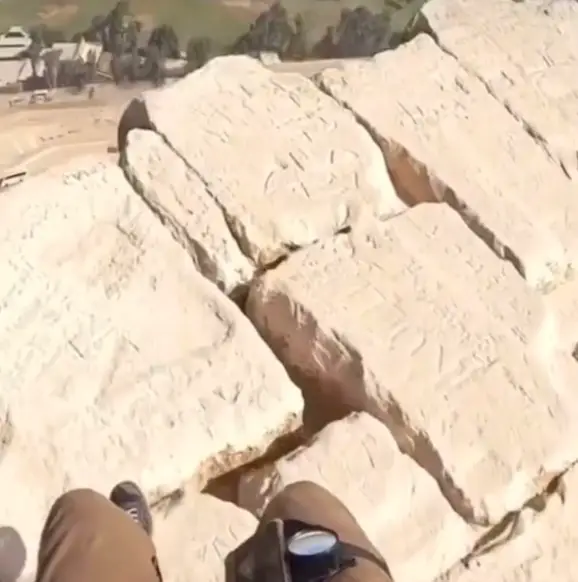 Words have been carved into the stones of the pyramids.