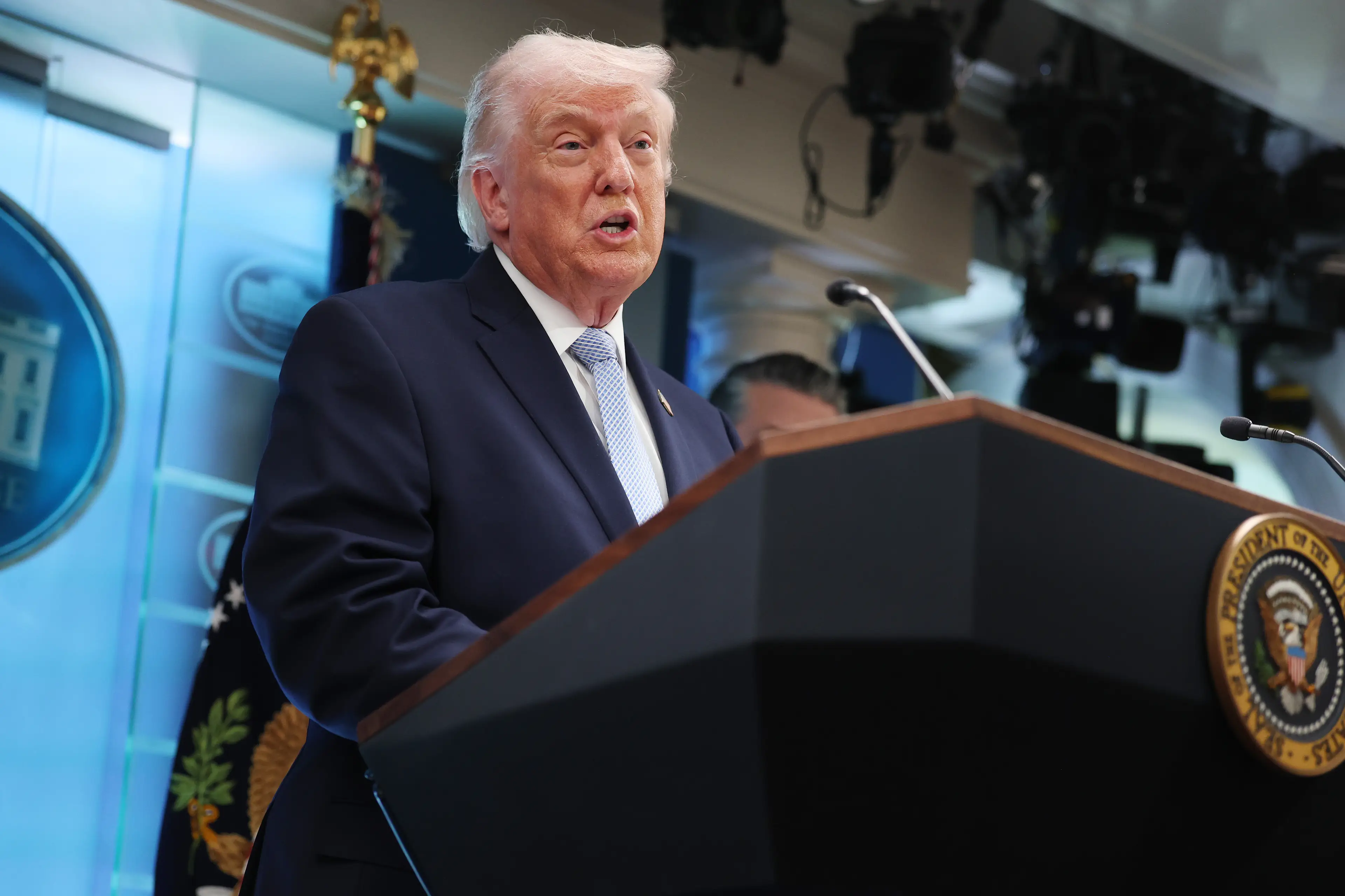 US President Donald Trump has not ruled out re-activating the military draft (Anna Moneymaker/Getty Images)