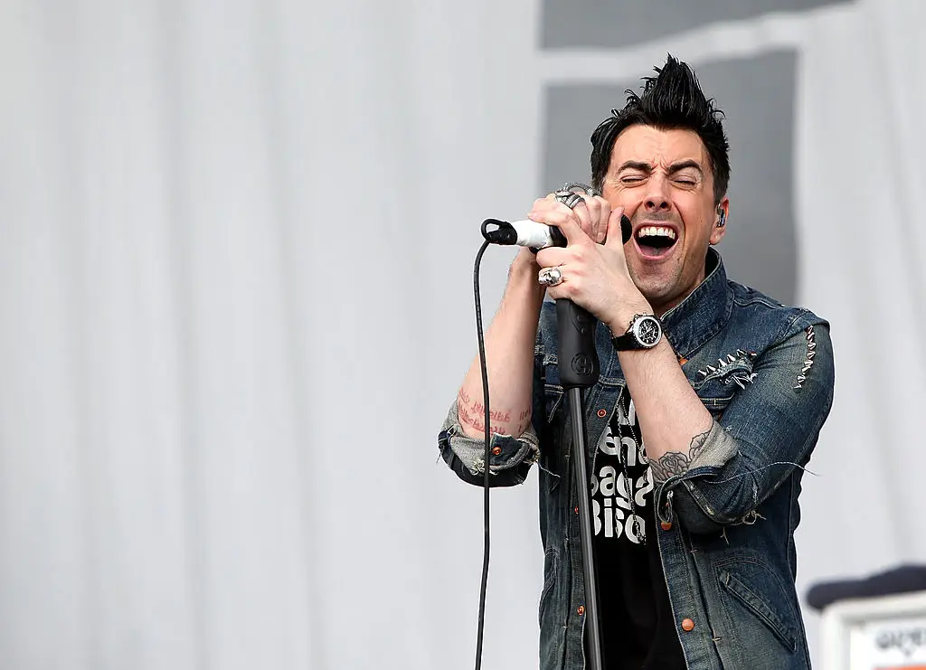 Disgraced Lostprophets frontman Ian Watkins pictured on stage back in 2010 (Simone Joyner/WireImage)