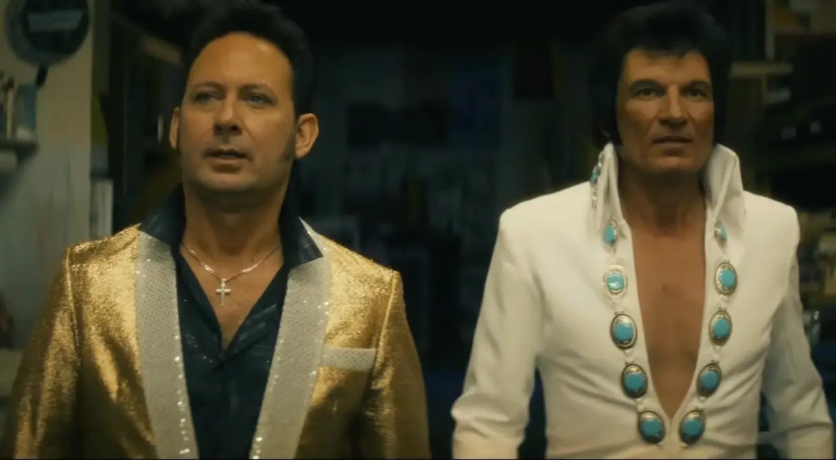 Paul Curtis and his brother Jack as Elvis act Double Trouble (Netflix)