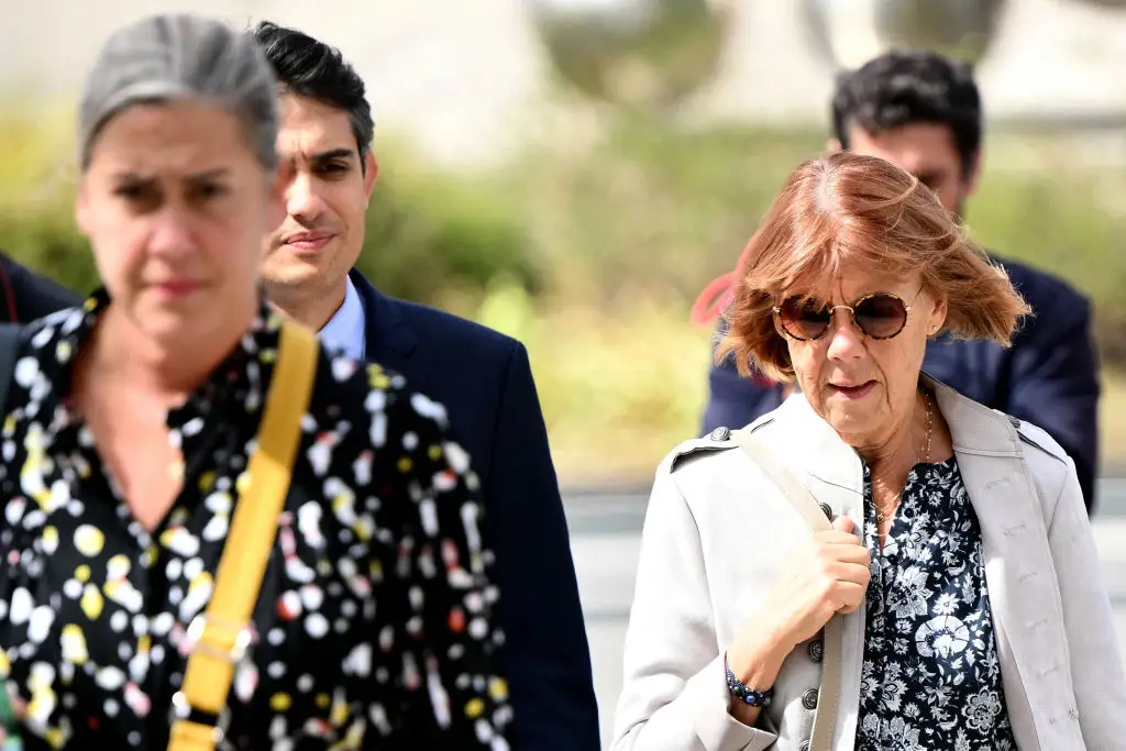 Caroline Darian pictured in the forefront alongside her mom, Gisèle Pelicot, at the rape trial of her father (CHRISTOPHE SIMON/AFP via Getty Images)