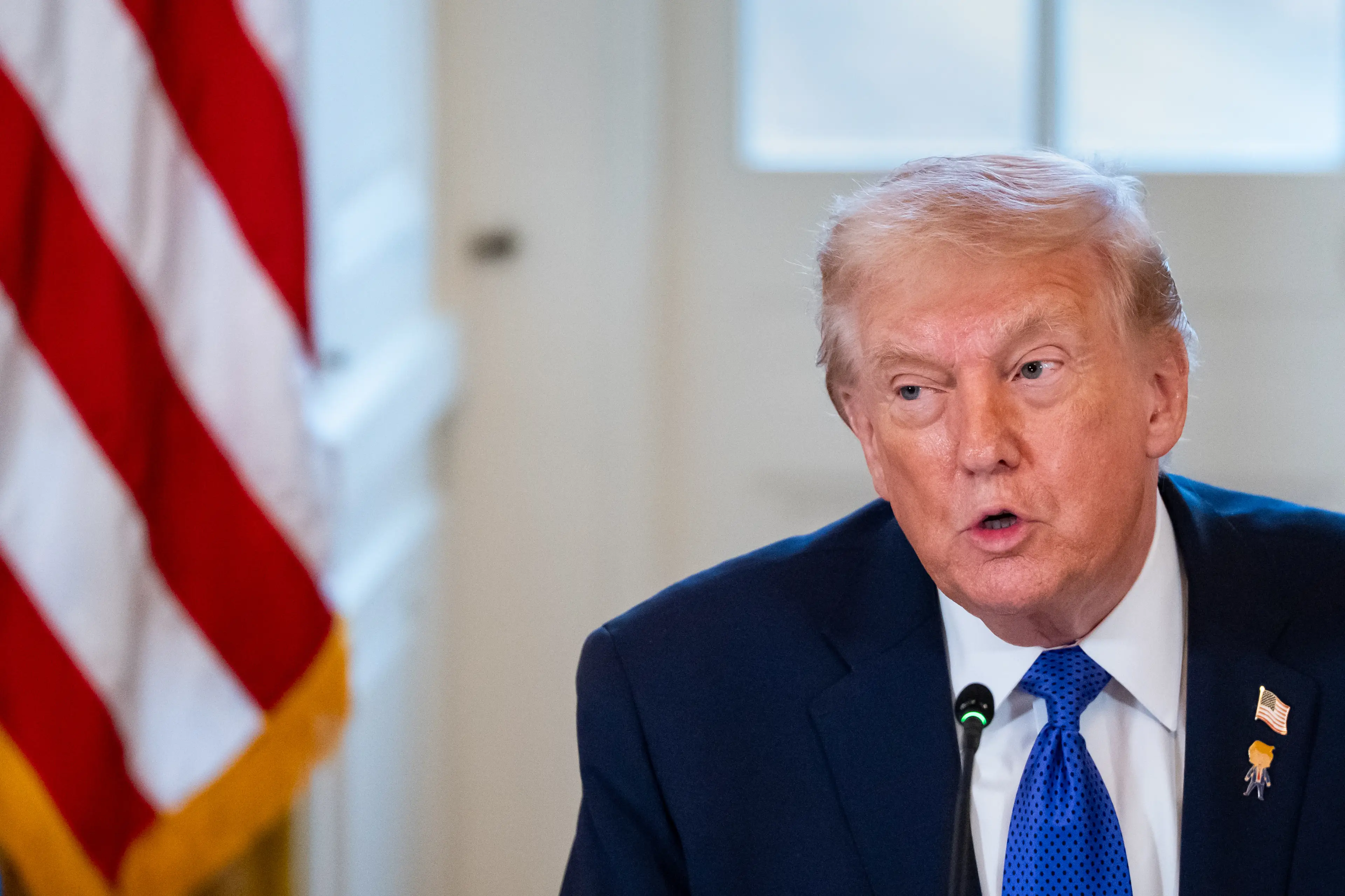 Donald Trump made the renewed threats during a meeting with oil executives (Bonnie Cash/UPI/Bloomberg via Getty Images)