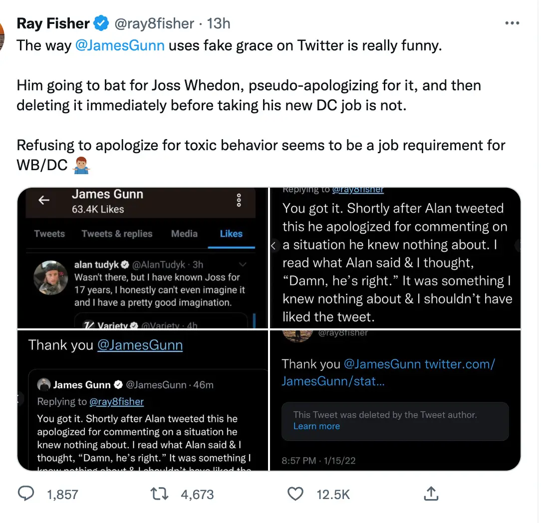 Fisher accused Gunn of 'fake grace'.