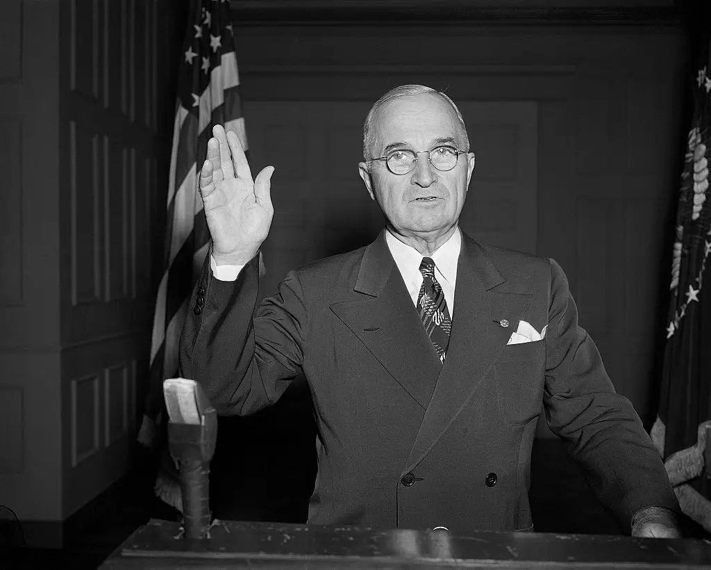 After a passage on Harry Truman's love of walking around Washington DC, Trump used the moment to highlight his own crime crackdown in the capital, claiming the city has "become a very safe place"(Getty images)