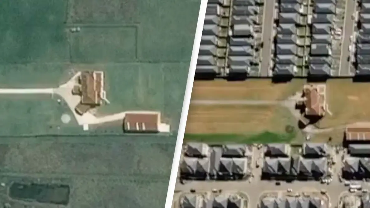 Incredible timelapse video shows changes after family turned down $50m from developers who built suburb around their home