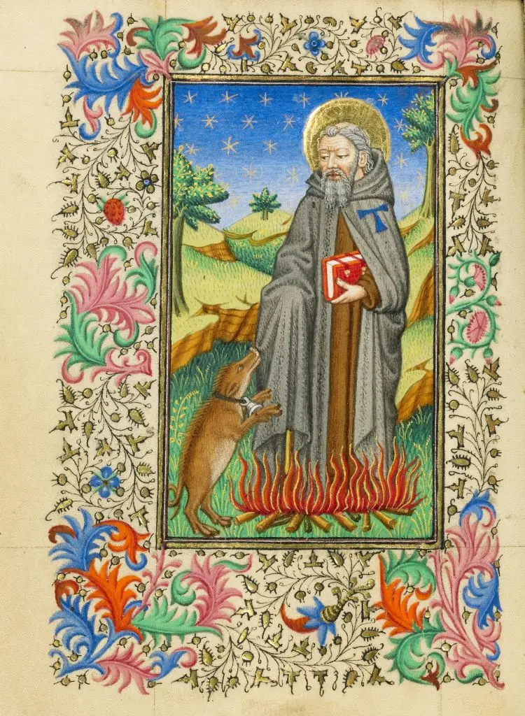St Anthony Abbot is credited with assisting in a number of miraculous healings, primarily from ergotism, which became known as 'St. Anthony's Fire' (Heritage Art/Heritage Images via Getty Images)
