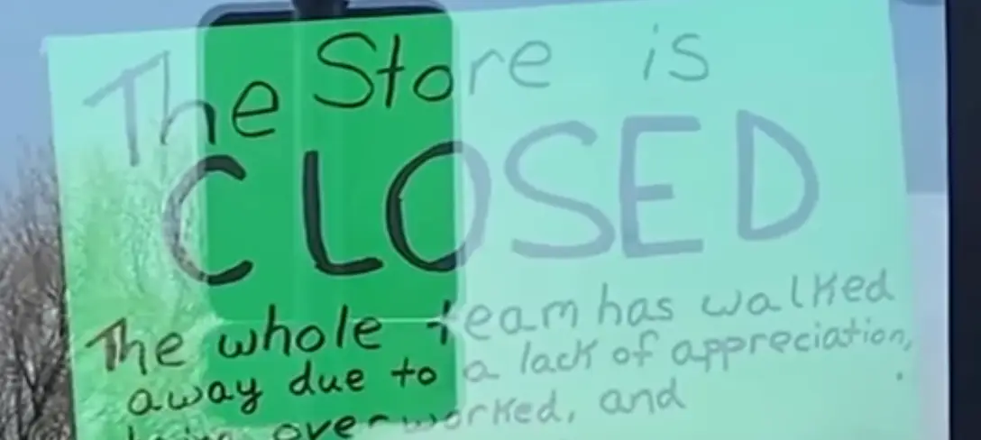 The staff members all walked out at the same time.