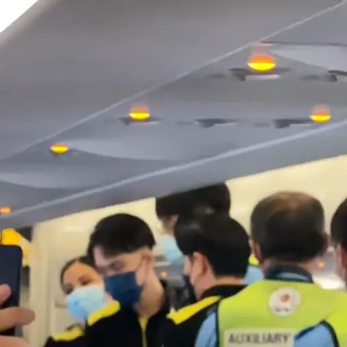 Local authority boarded the plane once it had landed safely.