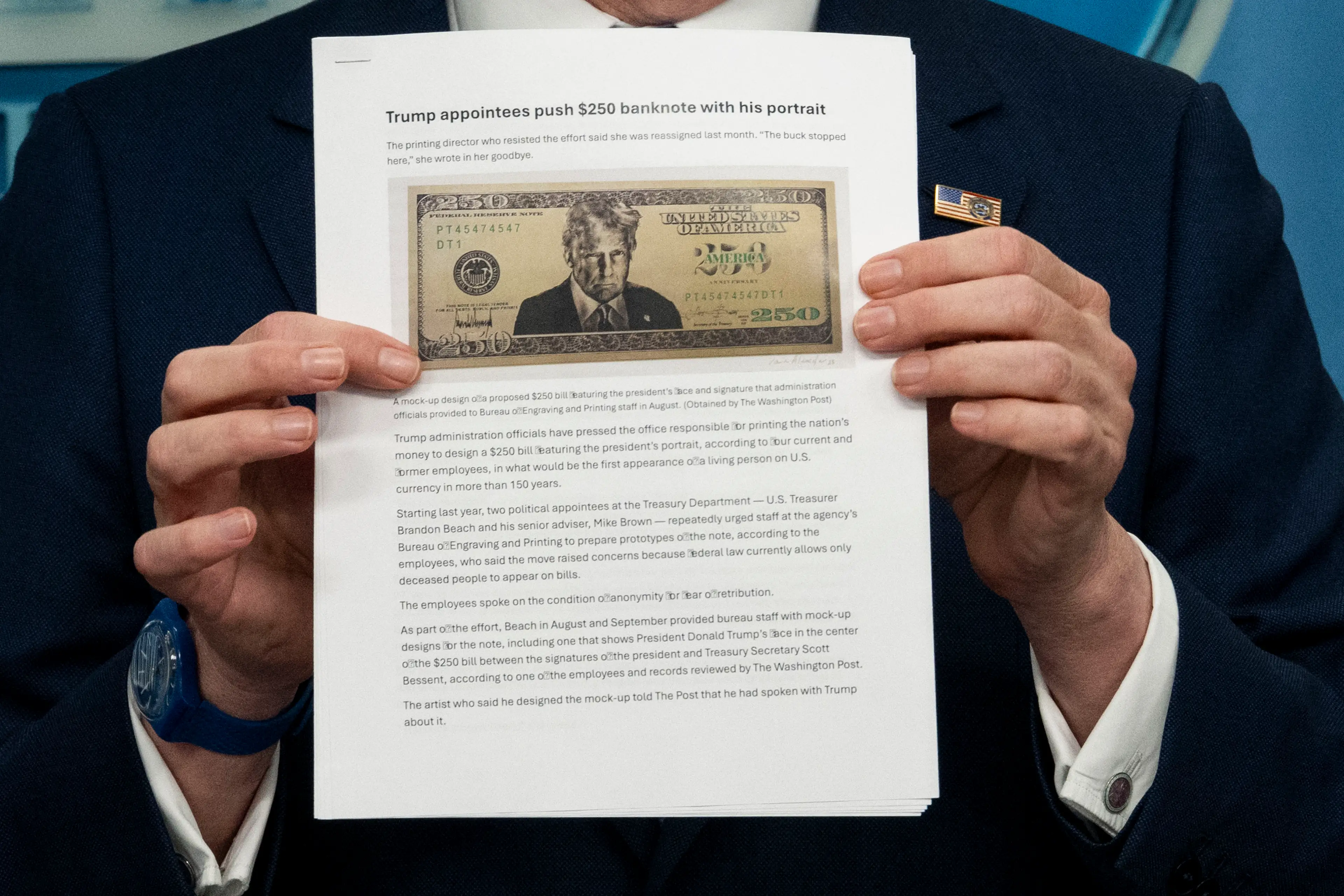 Artist Iain Alexander designed the mock-up (Kent Nishimura / AFP via Getty Images)