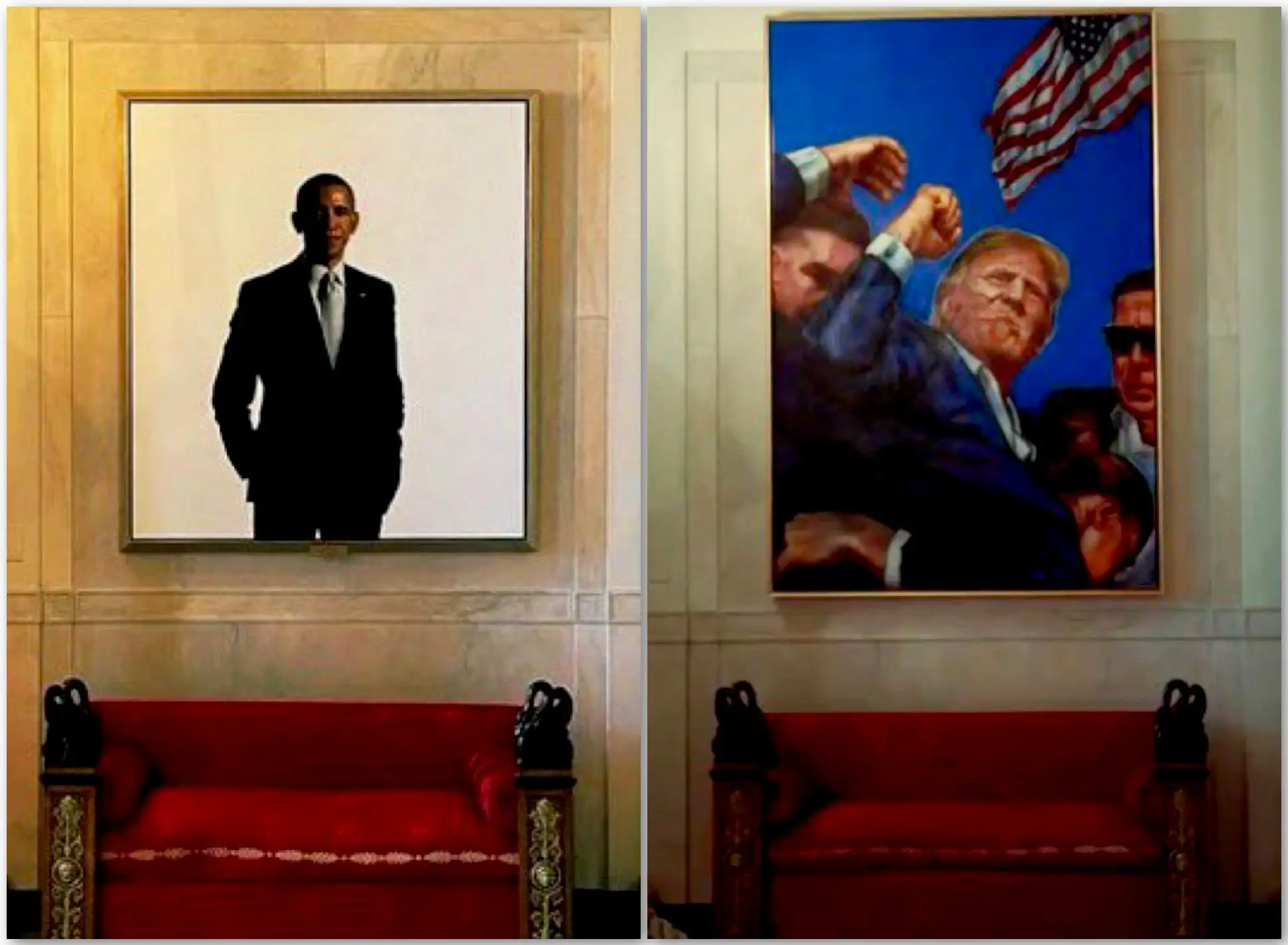 Obama's painting has been removed (Twitter/@Scavino47)