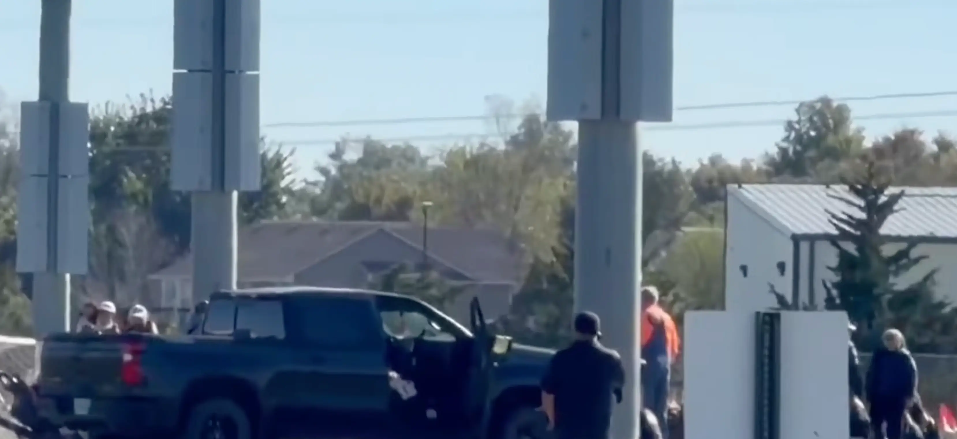 The Chevrolet pickup car ploughed into a crowd of people (CBS News)