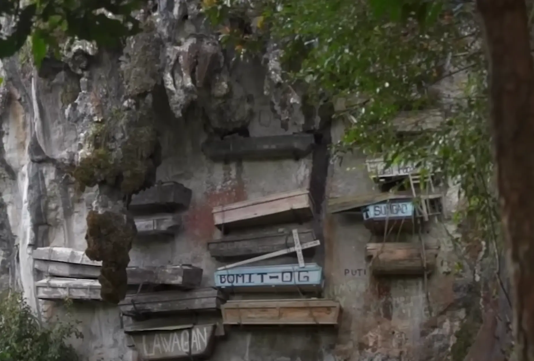 Drone footage of hanging coffins reinvigorated curiosity around the tradition (The Surprised/YouTube)