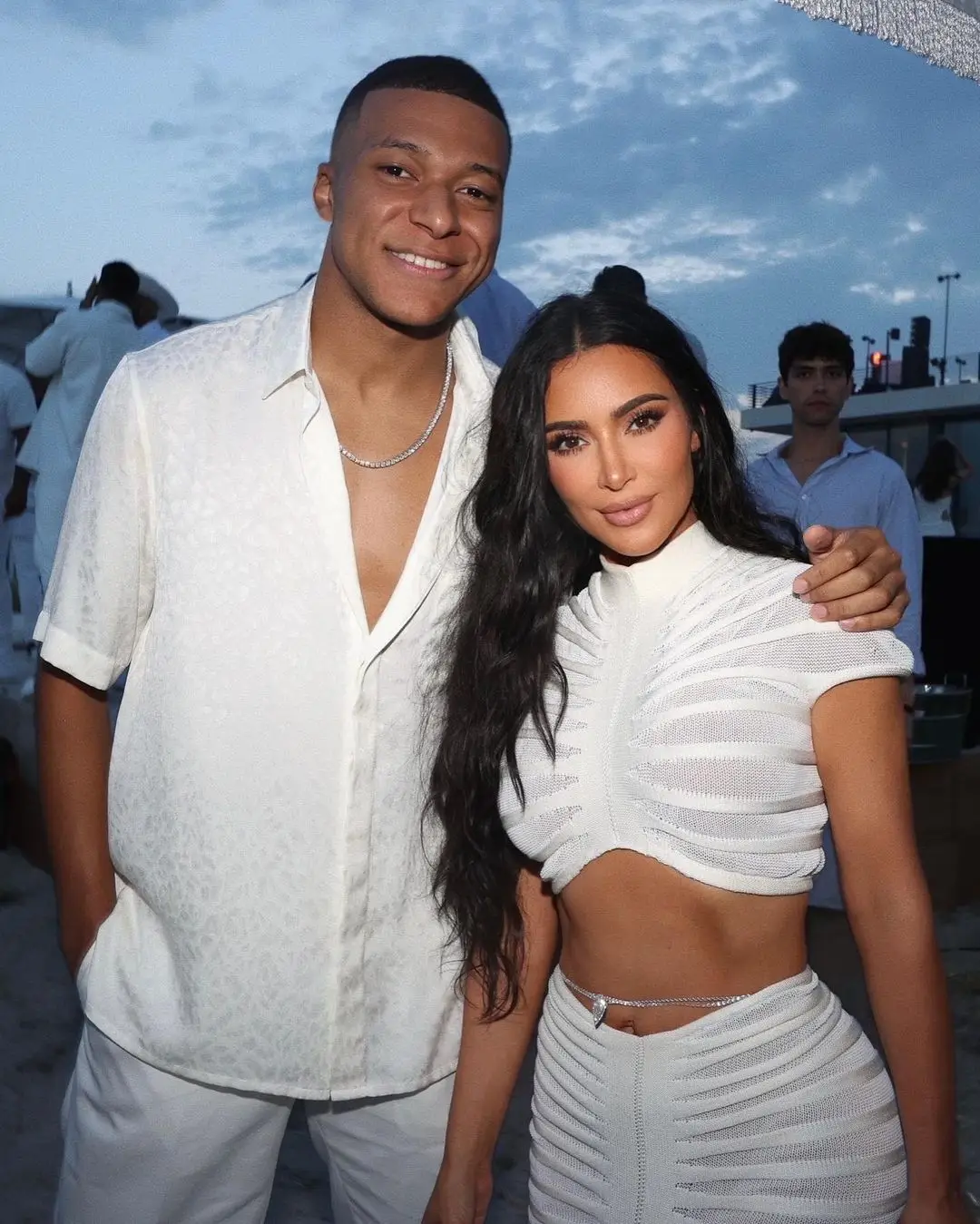 Kim Kardashian also shared a snap with Kylian Mbappé.