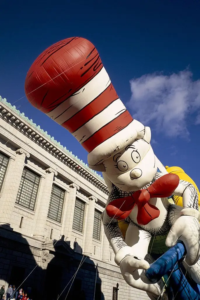 The Cat in the Hat balloon in the Macy's Thanksgiving Day Parade in 1997 (NBCU Photo Bank)
