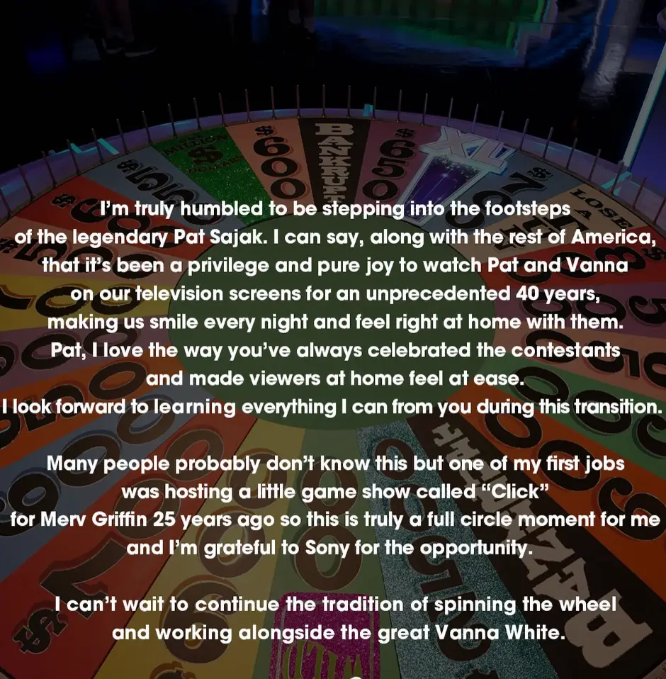 He released a statement confirming the news.