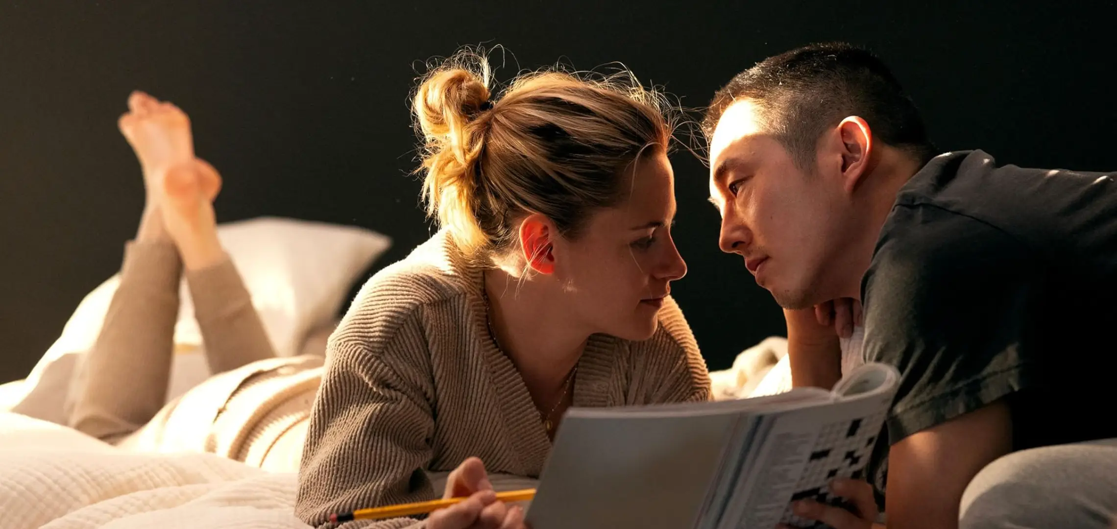 Kristen Stewart stars opposite Steven Yeun in the upcoming movie (Bleecker Street)