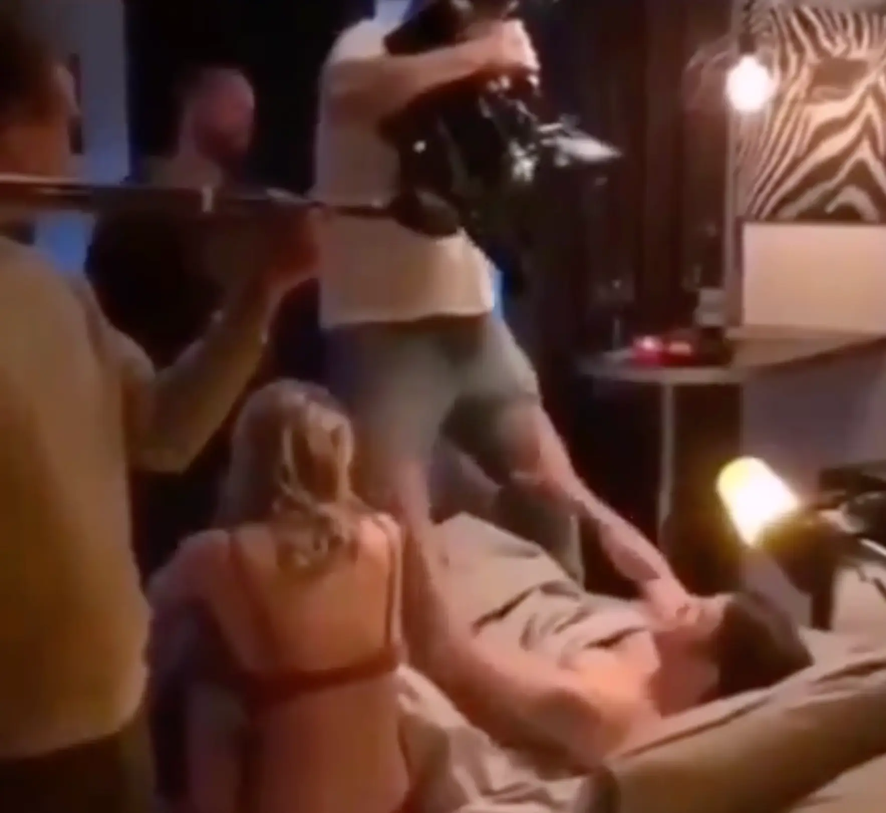 In the clip the male actor is seen lying on a bed, position between the cameraman’s legs as he stands above and points the camera at the guy. (interesting_aIl/X)