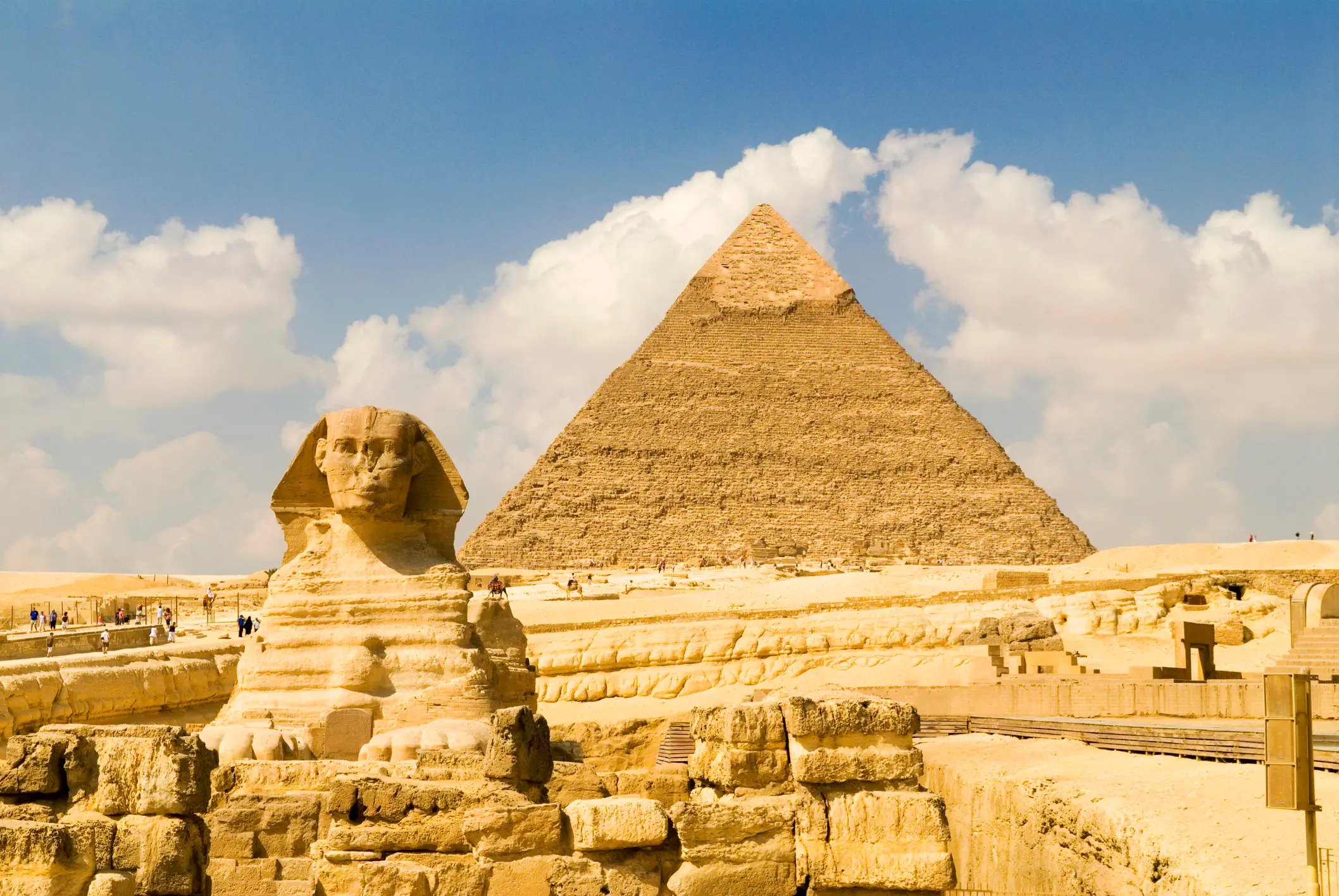 The team have been looking at the Pyramids of Giza for their research (Getty Images)