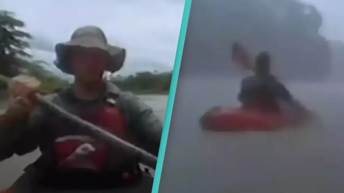 Kayakers catch moment friend is ambushed and killed by 'man eater' crocodile on camera 